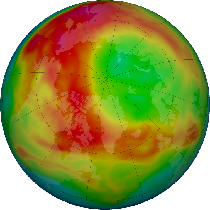Arctic ozone map for 11 February 2024